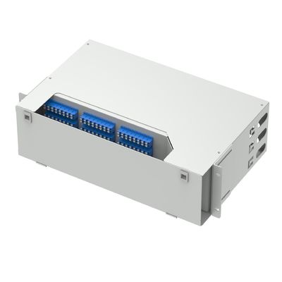 Suboptischer Verteilerrahmen für 96 Kerne Glasfaserausrüstung Grau/Schwarz LC UPC-Typ