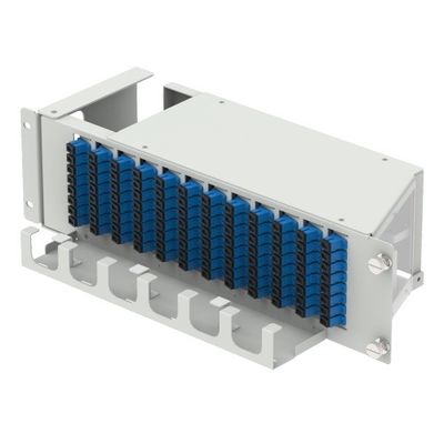 5 Zeit Grau 96Kernen 19 Zoll Flip-down Glasfaser Patchpanel für optische Geräte