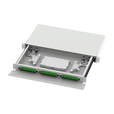 SC Typ 1U 24 Port Glasfaserverteilpatchpanel für FTTX Weiß und'Wahl
