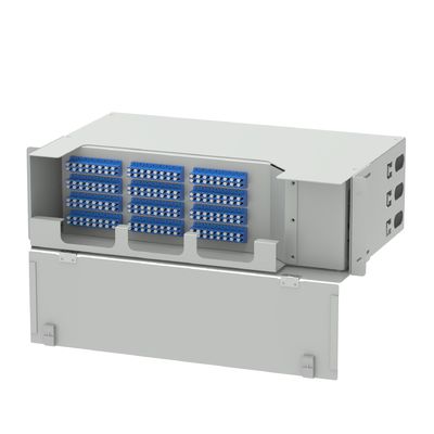 Suboptischer Verteilerrahmen für 96 Kerne Glasfaserausrüstung Grau/Schwarz LC UPC-Typ