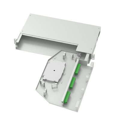 24 Kerne LC APC Typ 19 Zoll Swing Patch Panel Suboptischer Verteilrahmen Beste Grau