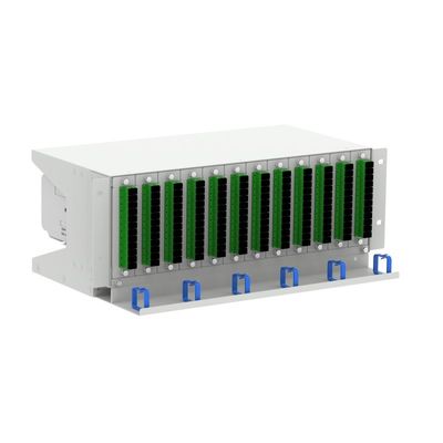 Graue RAL 7035 4U 144 Kerne 19 Zoll Glasfaser Patch Panel Sub ODF mit 3