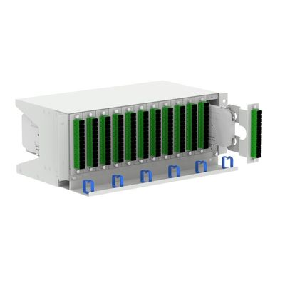 Graue RAL 7035 4U 144 Kerne 19 Zoll Glasfaser Patch Panel Sub ODF mit 3
