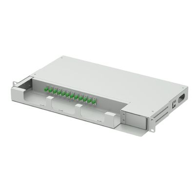 Suboptischer Verteilungsrahmen 12 Kerne 19 Zoll FC APC Typ Swing Patch Panel für Netzwerk FTTH