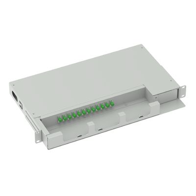 Suboptischer Verteilungsrahmen 12 Kerne 19 Zoll FC APC Typ Swing Patch Panel für Netzwerk FTTH