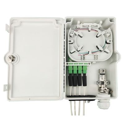 FTTH IP65 Außen 4 Kerne Glasfaser Endbox mit SC-Anschluss Wandmontage Grau