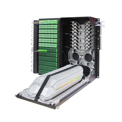 576 Kerne Hochdichte Flip Down 19 Zoll Glasfaser Patch Panel für drahtgebundenes LAN-Netzwerk