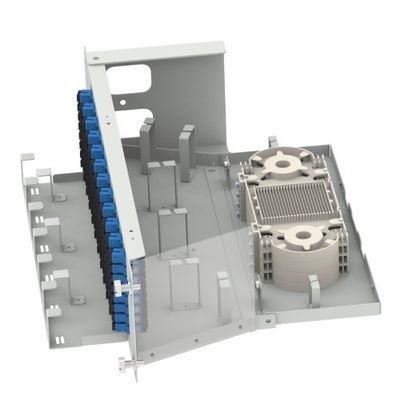 5 Zeit Grau 96Kernen 19 Zoll Flip-down Glasfaser Patchpanel für optische Geräte