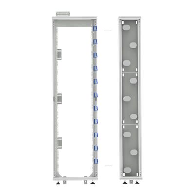 FTTH 19 Zoll Silber/Grau offenes Regal Aluminiumprofil Glasfaserverteilungsrahmen ODF