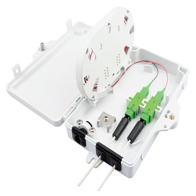 Netzwerkvertriebsanschluss Außen FTTH IP65 Glasfaserabschlussbox 2 Kerne PC ABS