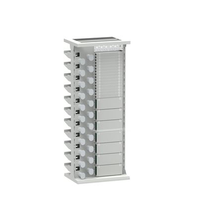 Dauerhafte Silberveredelung 47U ODF-Rack-Schrank für Indoor-Netzwerk FTTH FTTX-Tray geladen