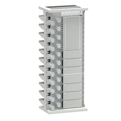 Dauerhafte Silberveredelung 47U ODF-Rack-Schrank für Indoor-Netzwerk FTTH FTTX-Tray geladen