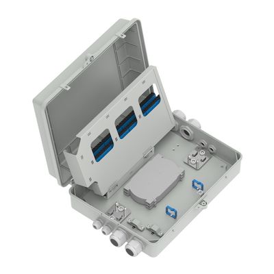 Graue 4 Port Glasfaserverteilfach IP65 Wasserdicht für den Außenbereich im Netzwerkmodell