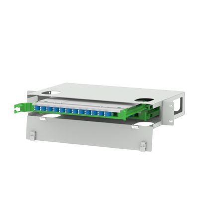Grauer LC-Typ 24 Ports Glasfaserverteilpatchpanel für platzsparende Rechenzentren