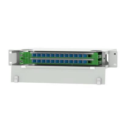 Grauer LC-Typ 24 Ports Glasfaserverteilpatchpanel für platzsparende Rechenzentren