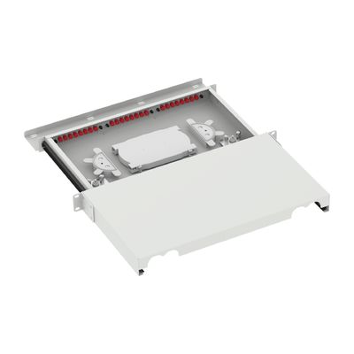Grauer 24 Port FC Typ 1U Glasfaserverteilpatchpanel für FTTX im Rechenzentrum