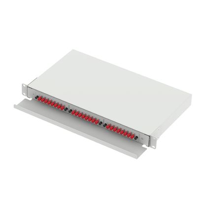 Grauer 24 Port FC Typ 1U Glasfaserverteilpatchpanel für FTTX im Rechenzentrum