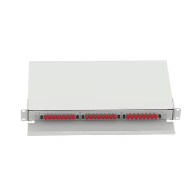 Grauer 24 Port FC Typ 1U Glasfaserverteilpatchpanel für FTTX im Rechenzentrum