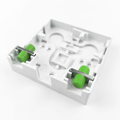 2 Kerne FC APC Plastikfaseroptische Fassettplatte Socket Panel für FTTH-Netzwerk in Weiß/Grau