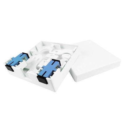 Graue 2-Kerne UPC-Plastikfaseroptische Socketplatte für FTTH-Innennetzwerke