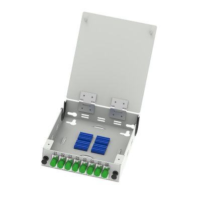 Aluminium 8-Kerne FC APC-Typ Glasfaserverteilfach für Netzwerk-FTTH/FTTX-Terminals